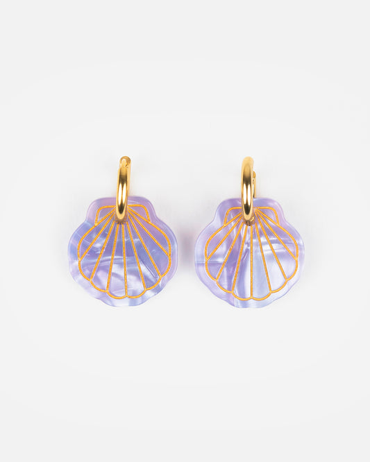 Boucles d'oreilles BABY MERMAID Doré - Lavande -