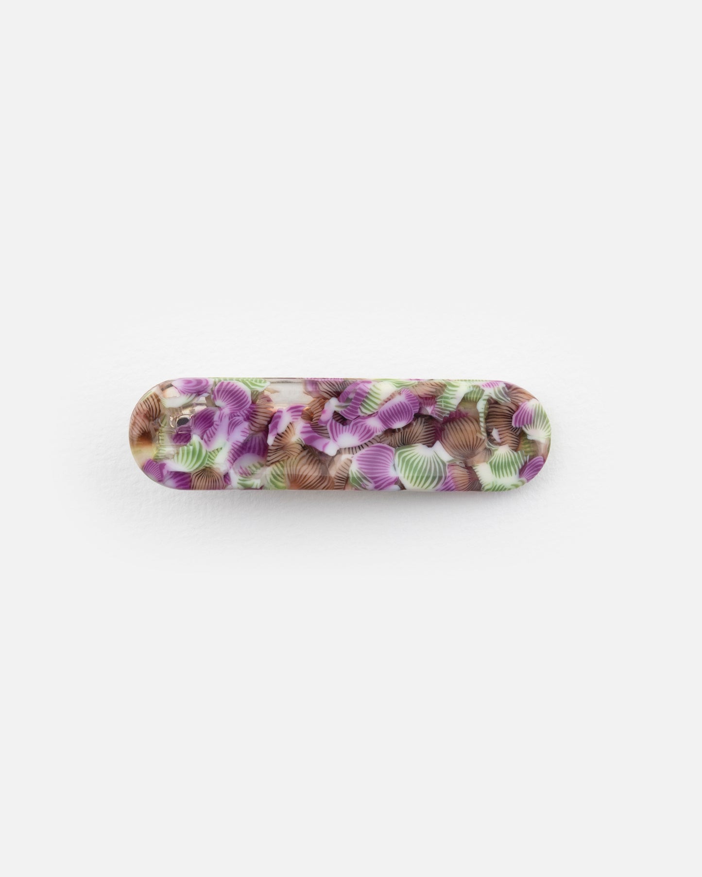 Barrette ARRONDIE - Magenta et Vert -