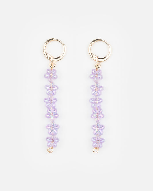 Boucles d'oreilles TIGE FLEURIE - Lavande -